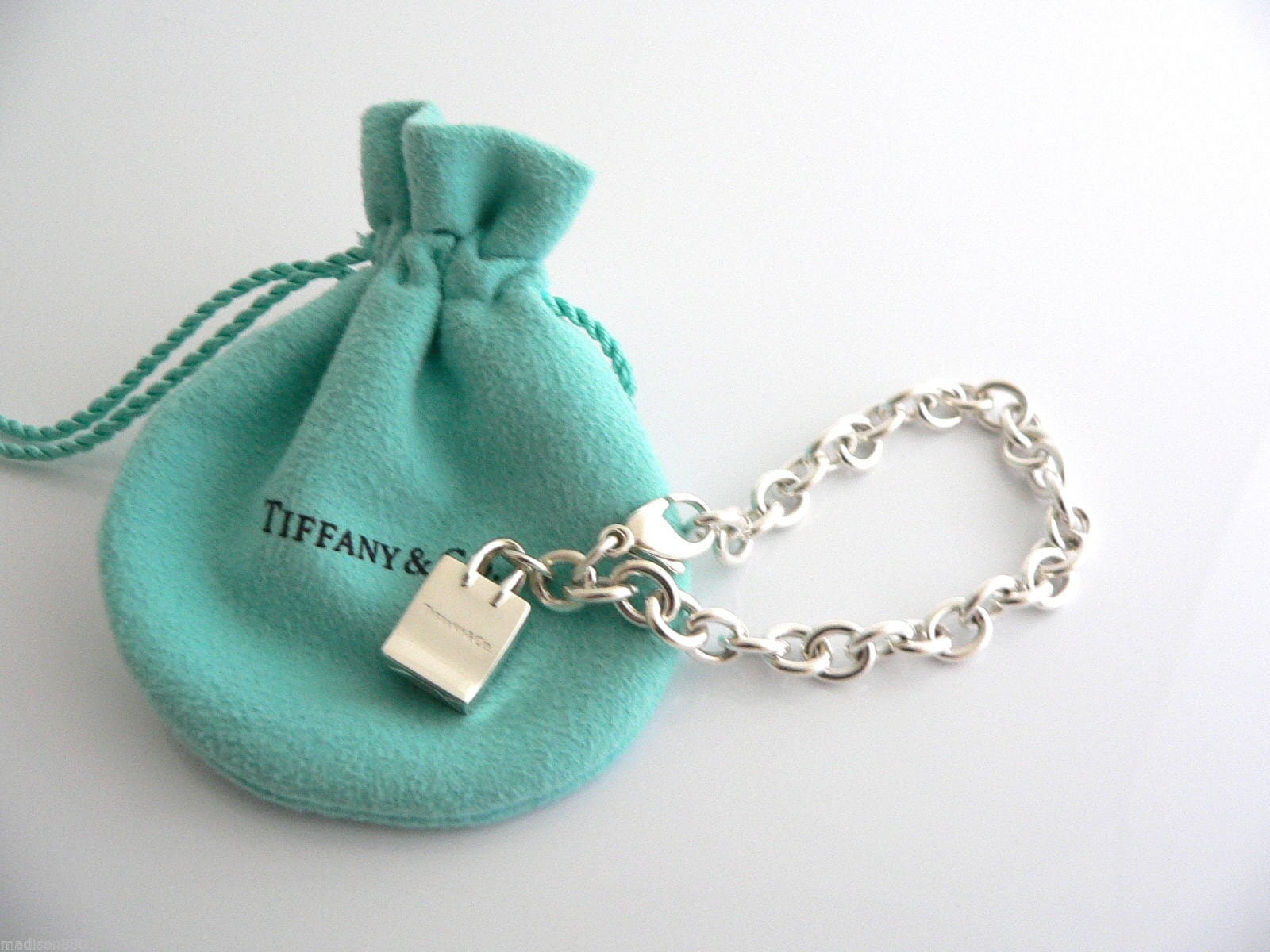 Buy Tiffany & Co Silver Shopping Bag Charm Bracelet Bangle Link