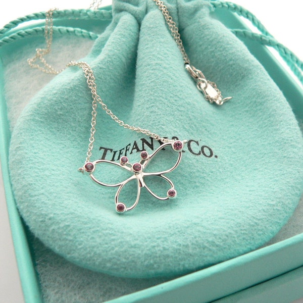 Pink Tiffanys & Co Necklace Etsy