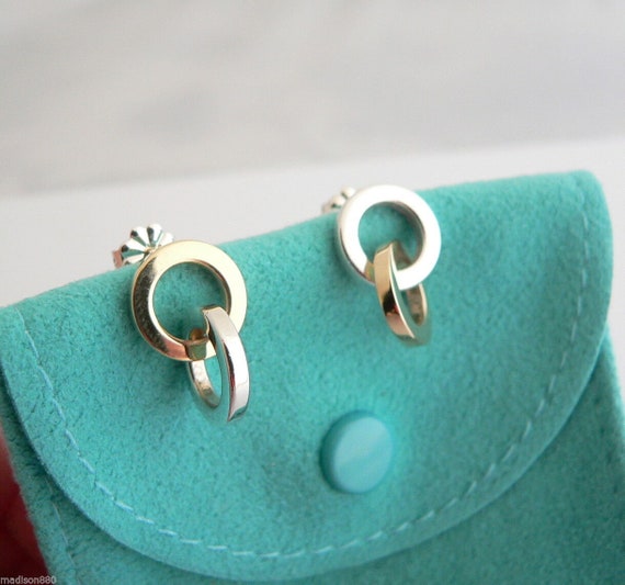 Tiffany & Co Silver 18K Gold Circles Dangling Dan… - image 5