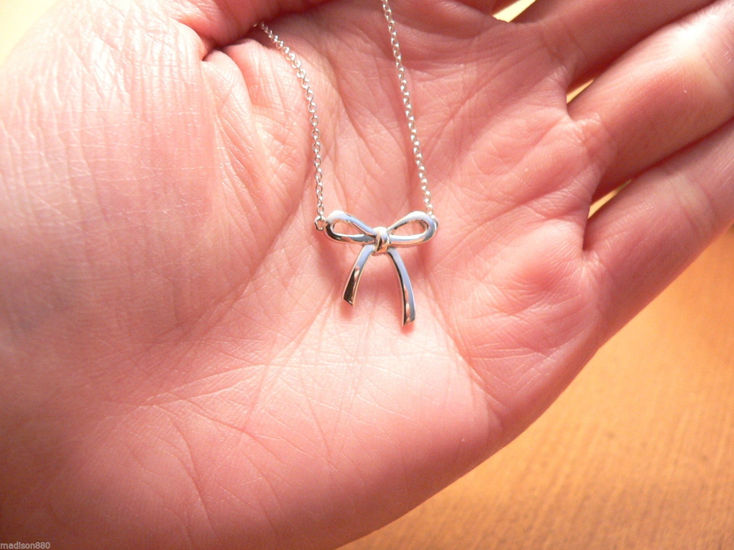 Tiffany \u0026 Co Silver Ribbon Bow Necklace 