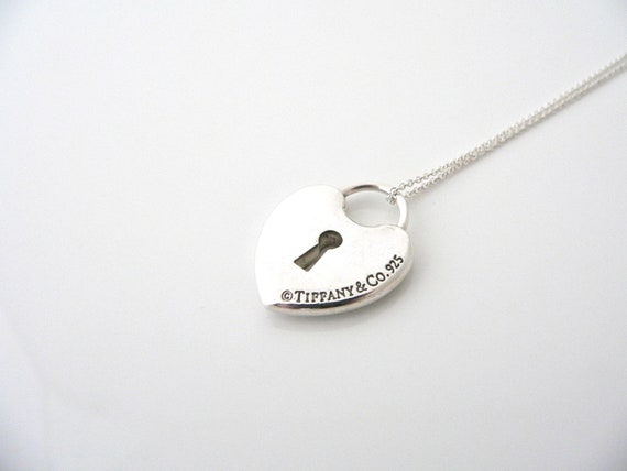 Tiffany And Co Silver Heart Key Hole Keyhole Neck… - image 3