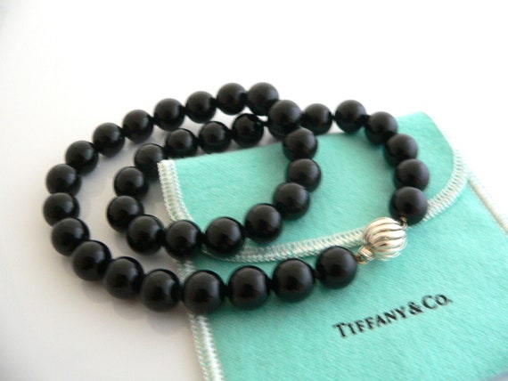 tiffany black bead necklace