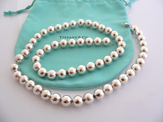 Tiffany And Co Silver 10 Mm Ball Bead Necklace 30… - image 3