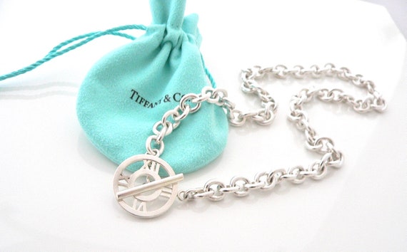 Tiffany and Co Silver Atlas Charm Toggle Circle Necklace - Etsy
