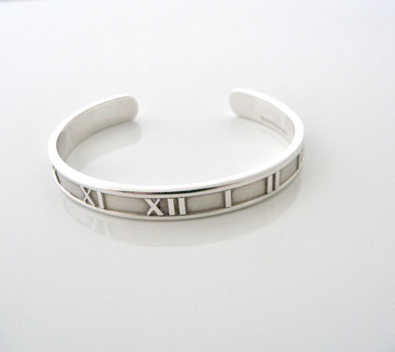 Tiffany & Co Atlas Roman Numeral Bracelet Cuff Ba… - image 2