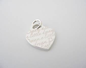 Tiffany & Co Heart Charm Dream a Little Pendant 4 Silver Necklace Bracelet Gift for Her Birthday Christmas Valentines Gift
