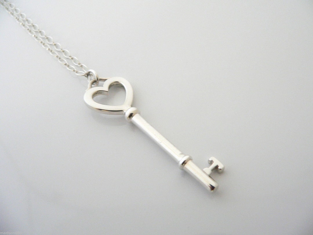 Tiffany & Co Sterling Silver Large Heart Key Love Necklace