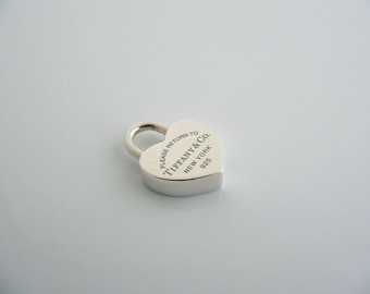 Tiffany Heart Dog Tag Charm Pendant 