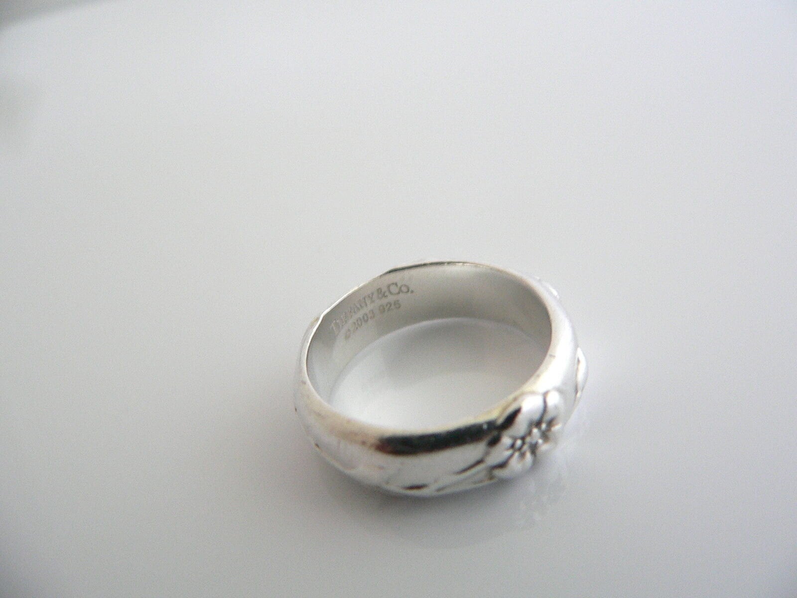 Tiffany flower cheap ring silver