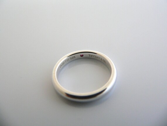 Tiffany Co Silver Peretti Ruby Ring Stacking Red … - image 4