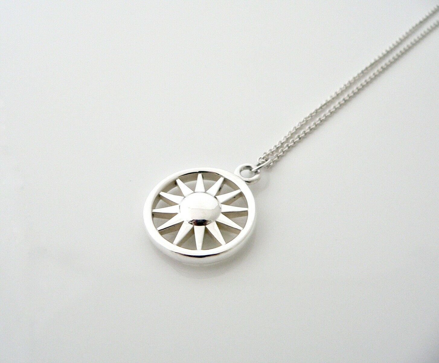 Tiffany And Co Sun Necklace Pendant Charm Chain Rare Silver Gift Nature Sky Love Anniversary Birthday Christmas Gift