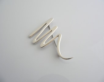 Tiffany And Co Silver Scribble Zig Zag Pin Brooch Gift Love Classic Paloma Picasso Jewelry Present