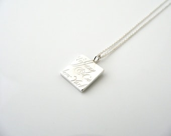 Tiffany And Co Notes Square Necklace Pendant Charm Chain Gift Rare Classic