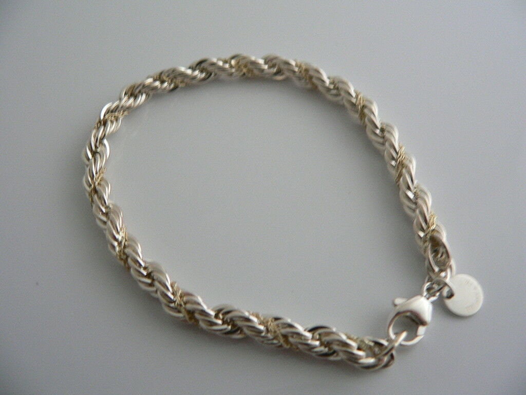 Tiffany and Co Silver 18K Gold Rope 
