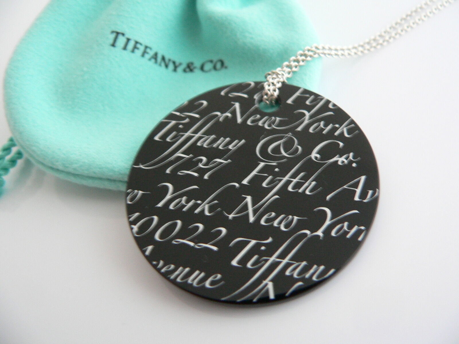 アクセサリー Tiffany & Co. notes round Tiffany And Co Silver Black Onyx Large Notes Round Circle