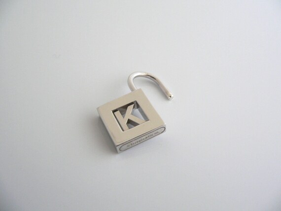 Tiffany and Co Silver Alphabet K Padlock Pendant Charm for