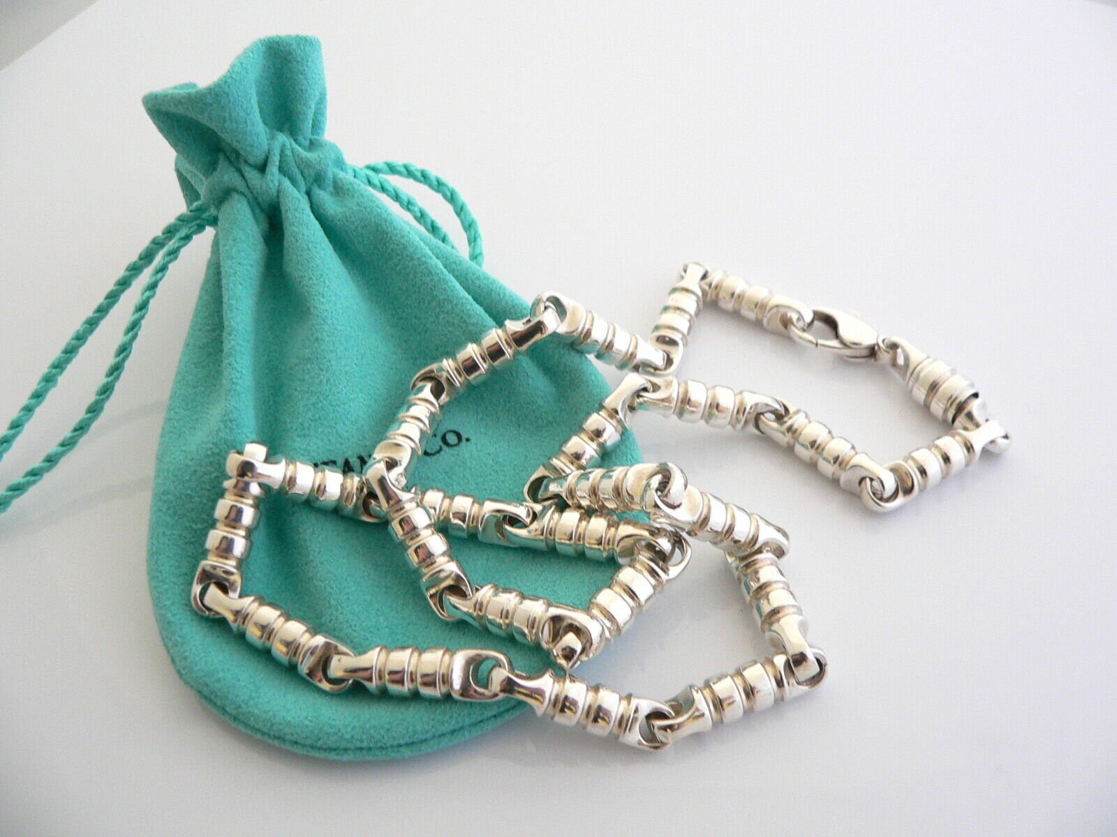 Tiffany & Co Silver Picasso Groove Link Necklace 20 inch