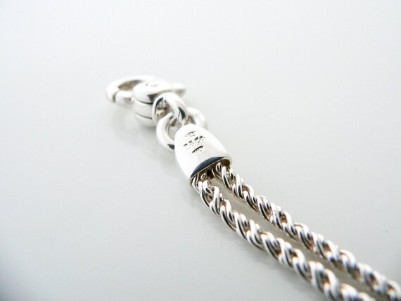 Tiffany and Co Silver Double Rope Love Knot Necklace Pendant