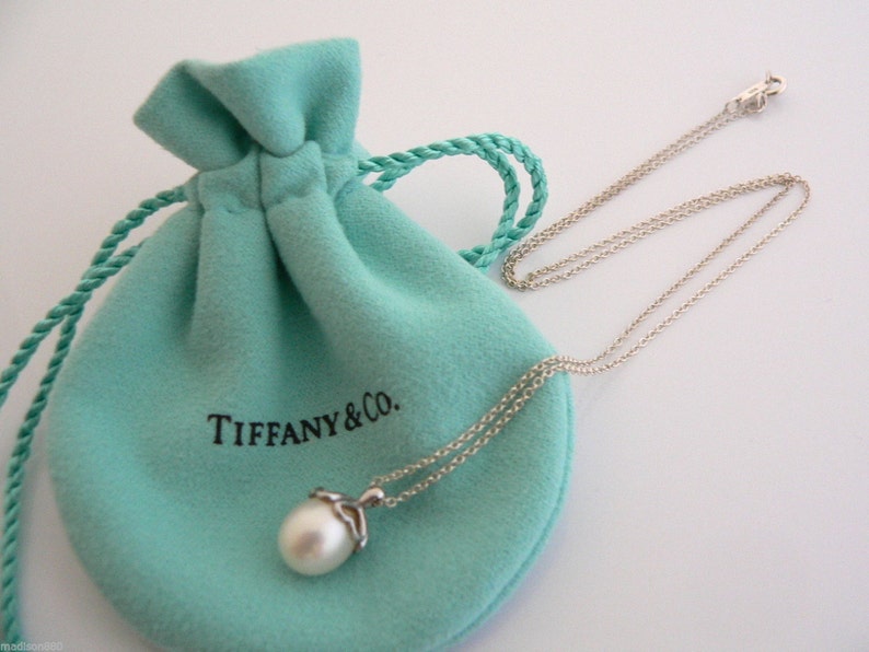Tiffany & Co Sterling Silver Heart Cap Collar colgante Colgante Cadena de encanto Rare Long Length 21 pulgadas imagen 1