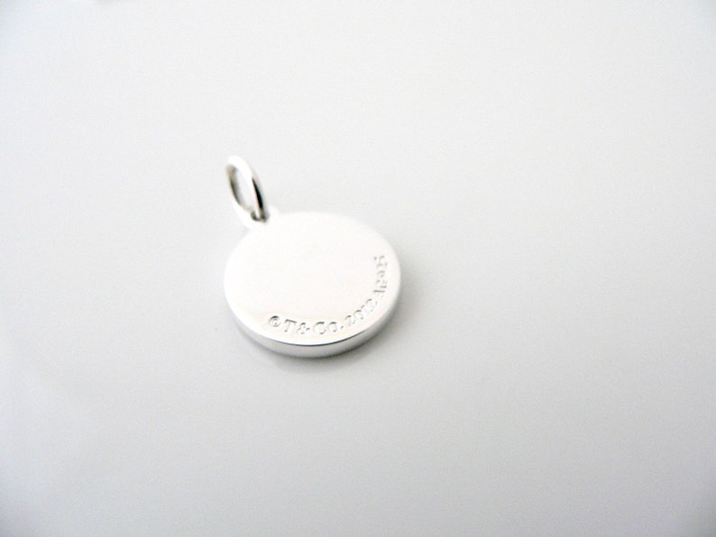 Tiffany & Co Silver Gift Box Round Charm Pendant Excellent Love Gift for Yourself Anniversary Christmas Birthday Present image 2