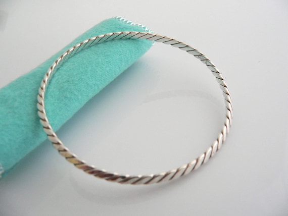 Tiffany & Co Twist Bangle Bracelet Stack Blue Pou… - image 3