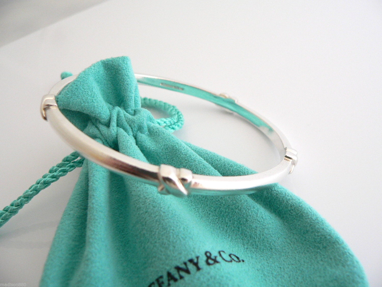 Silver Signature X Bracelet Bangle Rare 