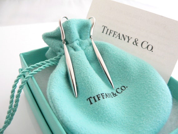 Tiffany And Co 18K Gold Feather Dangling Dangle E… - image 1