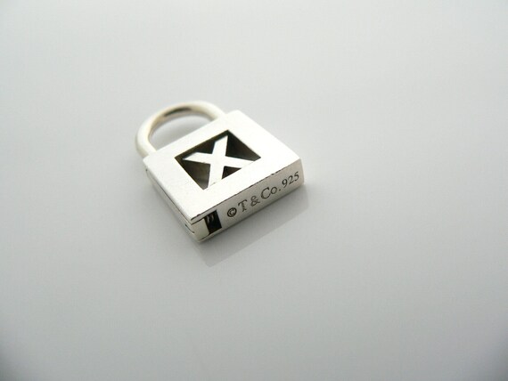 Tiffany And Co Sterling Silver Alphabet X Padlock… - image 3