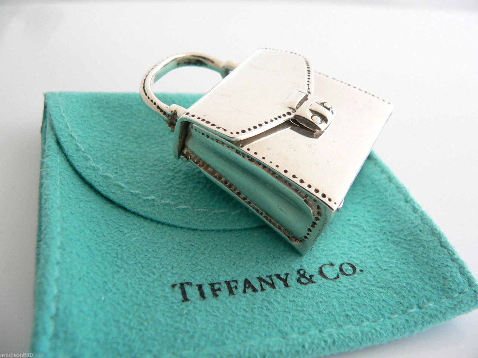 Vintage Tiffany & Co. Sterling Silver Round Covered Pill Box Holder With  Linen