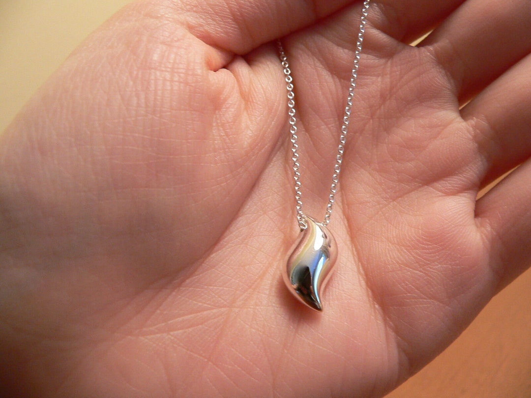 Tiffany And Co Silver Elsa Peretti Feather Necklace Pendant Chain Rare Gift Love Etsy