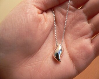 Tiffany and Co Silver Elsa Peretti Feather Necklace Pendant