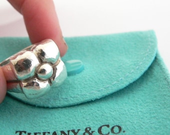 Tiffany & Co Flower Ring Nature Fiore Thick Promise Band 5.75 Love Gift for Her Birthday Christmas Anniversary Valentines Silver 925 Jewelry