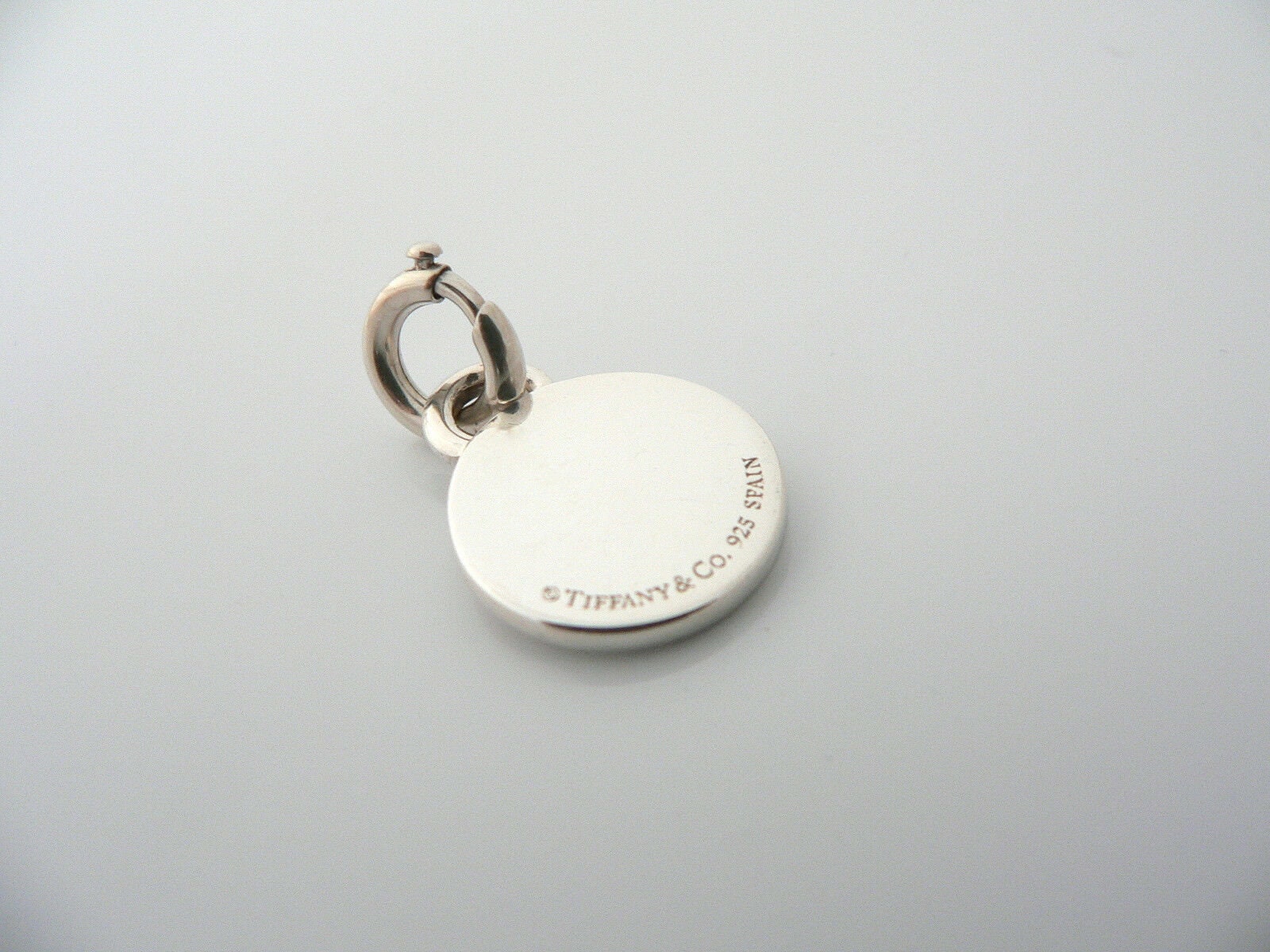 Tiffany and Co Silver 1837 Circle Blue Enamel Charm Clasp 4