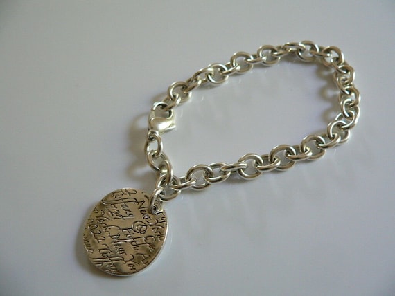 Tiffany And Co Silver Large Notes Bracelet Bangle Chain Rare Tiffany And Co Silver Large Notes Bracelet Bangle Chain Rare