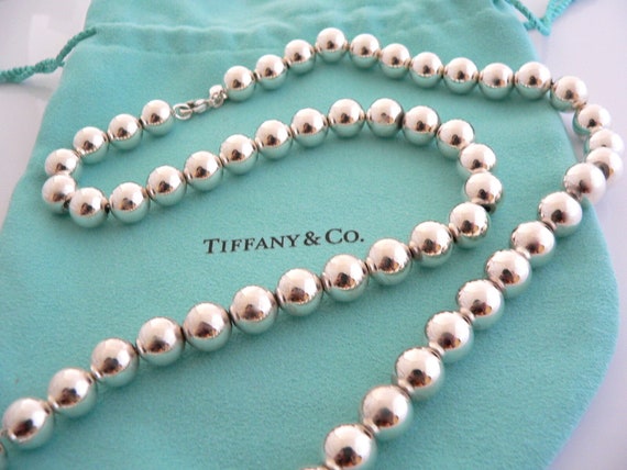 Tiffany And Co Silver 10 Mm Ball Bead Necklace 30… - image 4