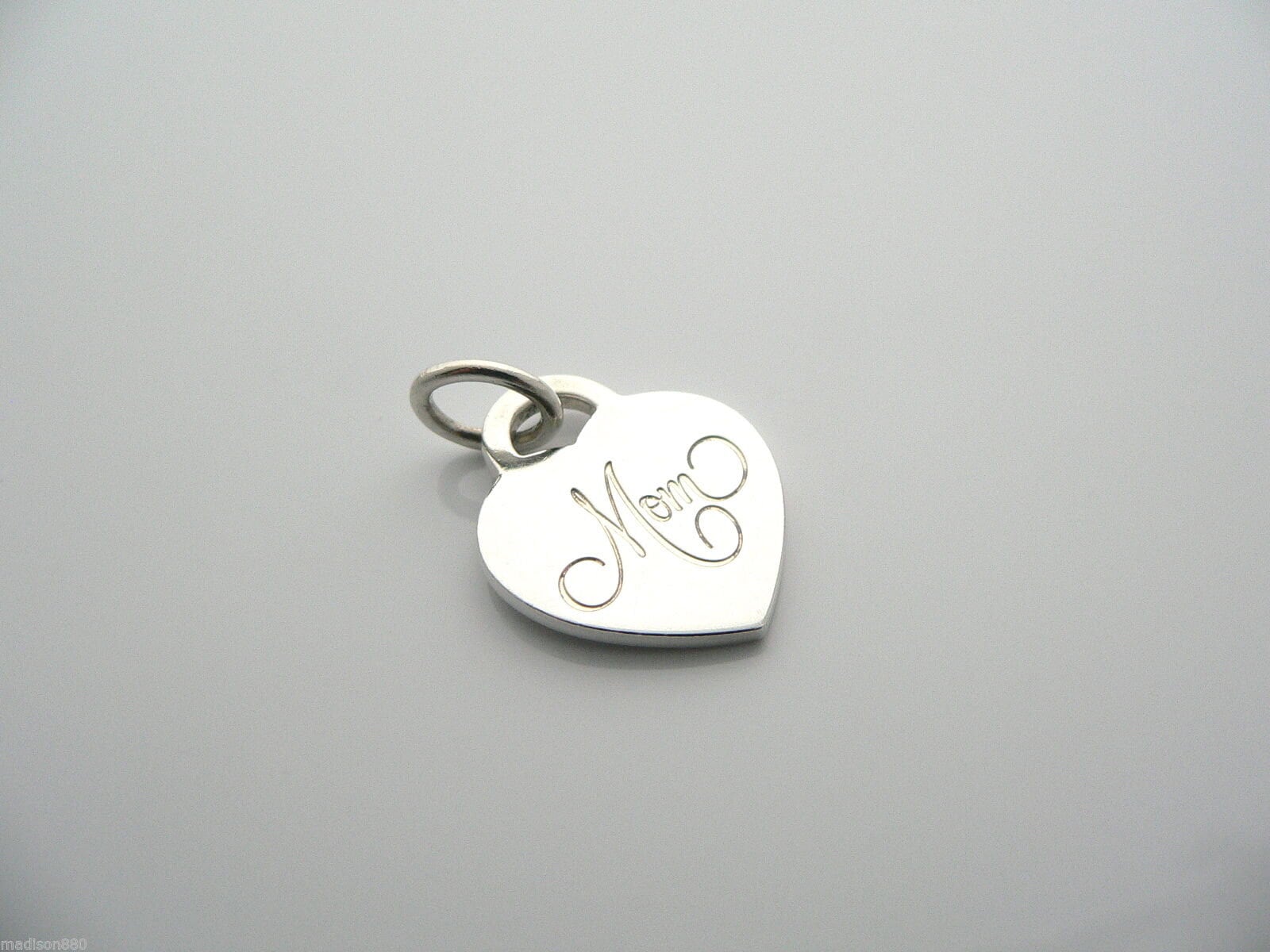 Tiffany Co Silver Mom Heart Pendant Clasp Charm Jump Ring 4