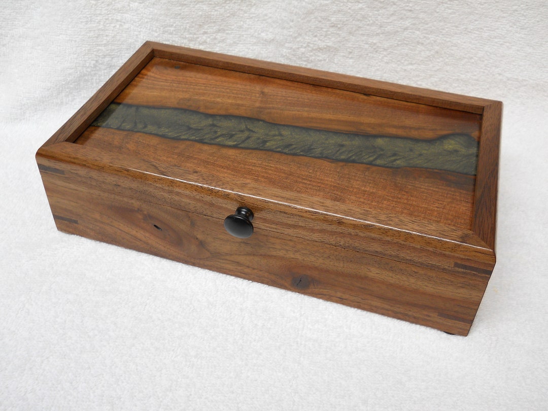 Expoxy Box Black Walnut and Epoxy Box #531 - Etsy