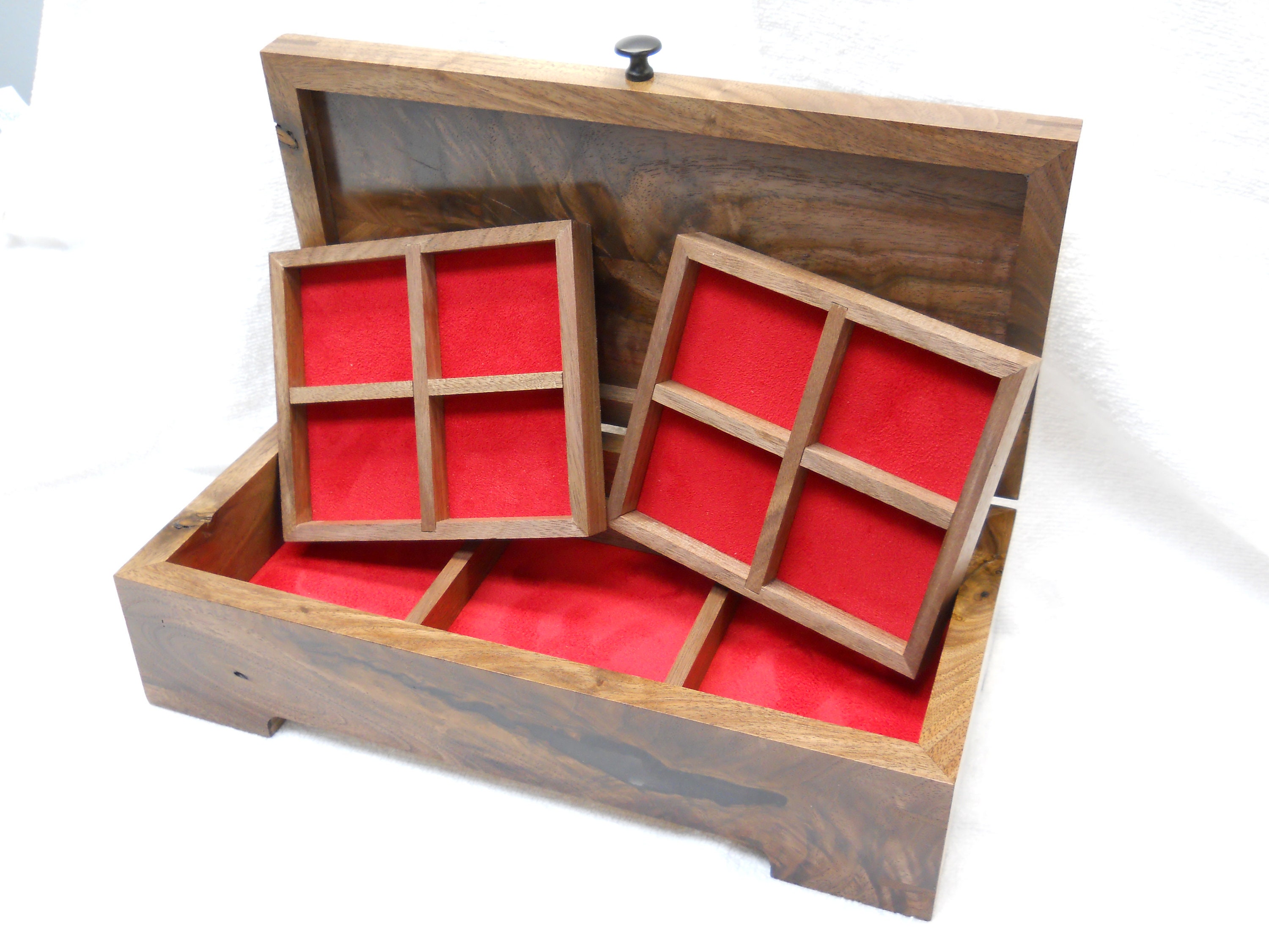 Black Walnut Jewelry Box 488 Etsy