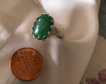 Dark Green Aventurine Sterling Silver Ring