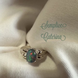 Sterling silver Opal Triplet Ring