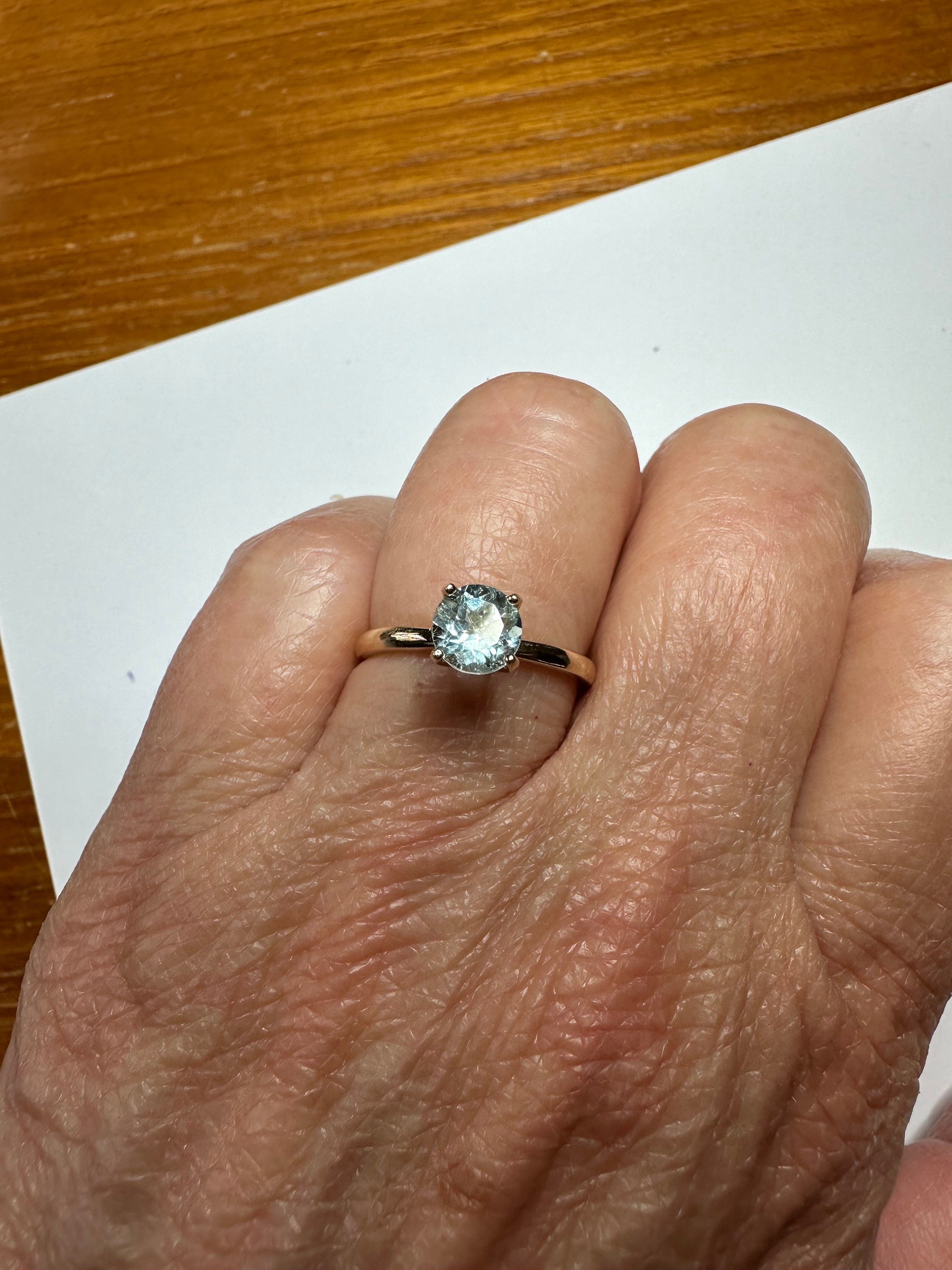14kt yellow gold Sky Blue Topaz ring