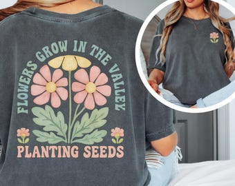 Comfort Colors Christian Wildflower Shirt, Boho Flowers Grow Tee