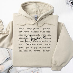 Christian Christmas Words Hoodie: Religious Holiday Sweatshirt
