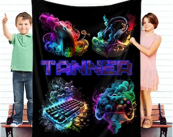 Personalized Gamer Blanket: Custom Name Video Game Throw