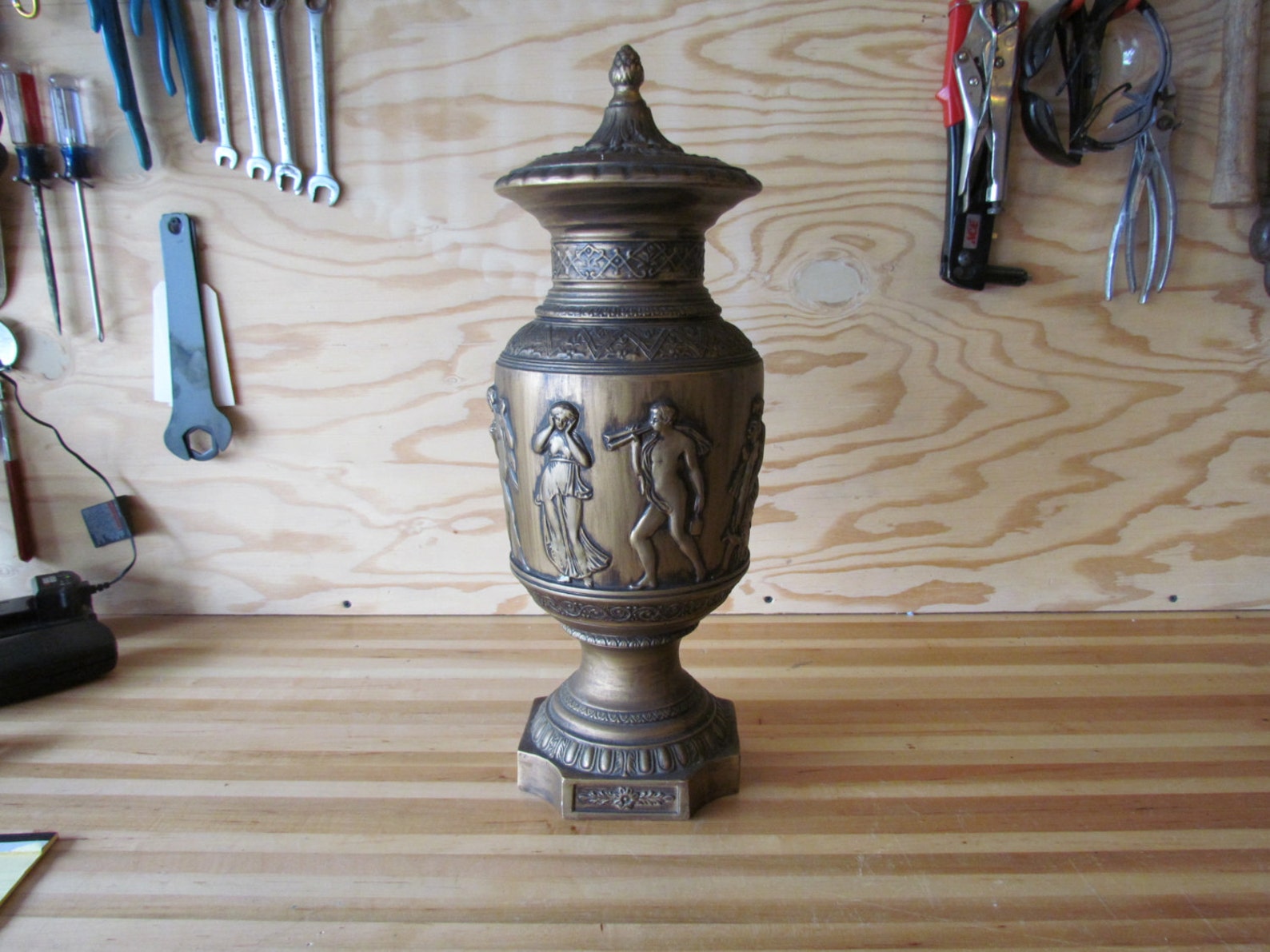 Vintage Arners Pottery Grecian Motif Vase Etsy