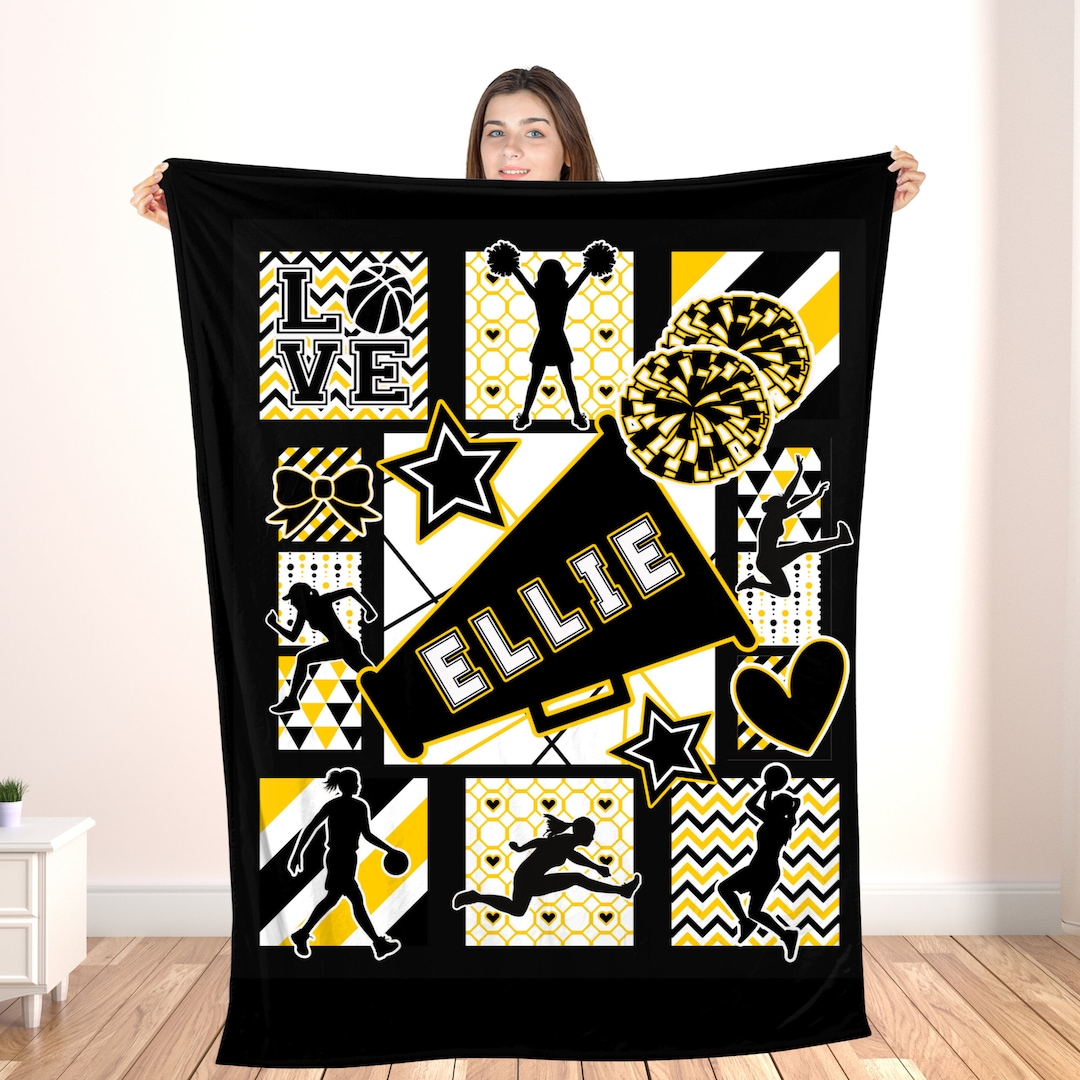 Personalized Sports Blanket for Girls, Sports Throw Blanket, Custom Name Blanket, Gift for Teens