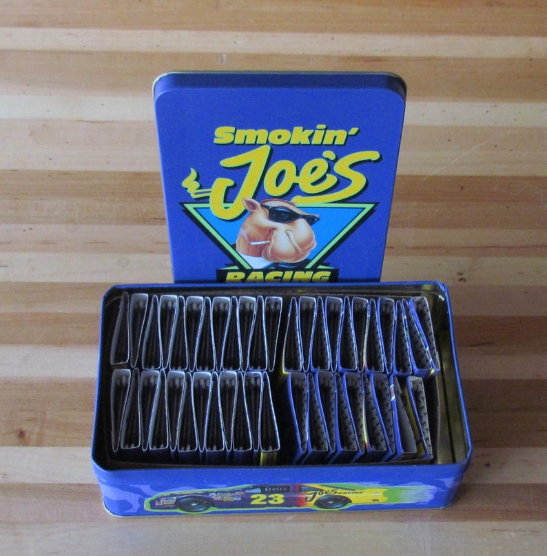 Smokin/' Joe/'s racing tin with matches 1994