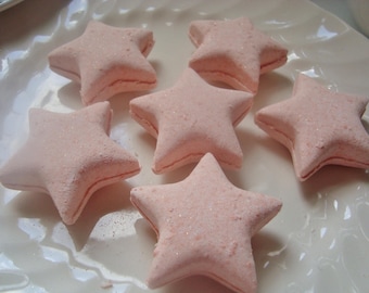 Pink Star bath bombs with biodegradable glitter in Frost Fairy fragrance, UK bath bombs, Vegan bath bomb, Heaven Scented, Girl's bath bombs,