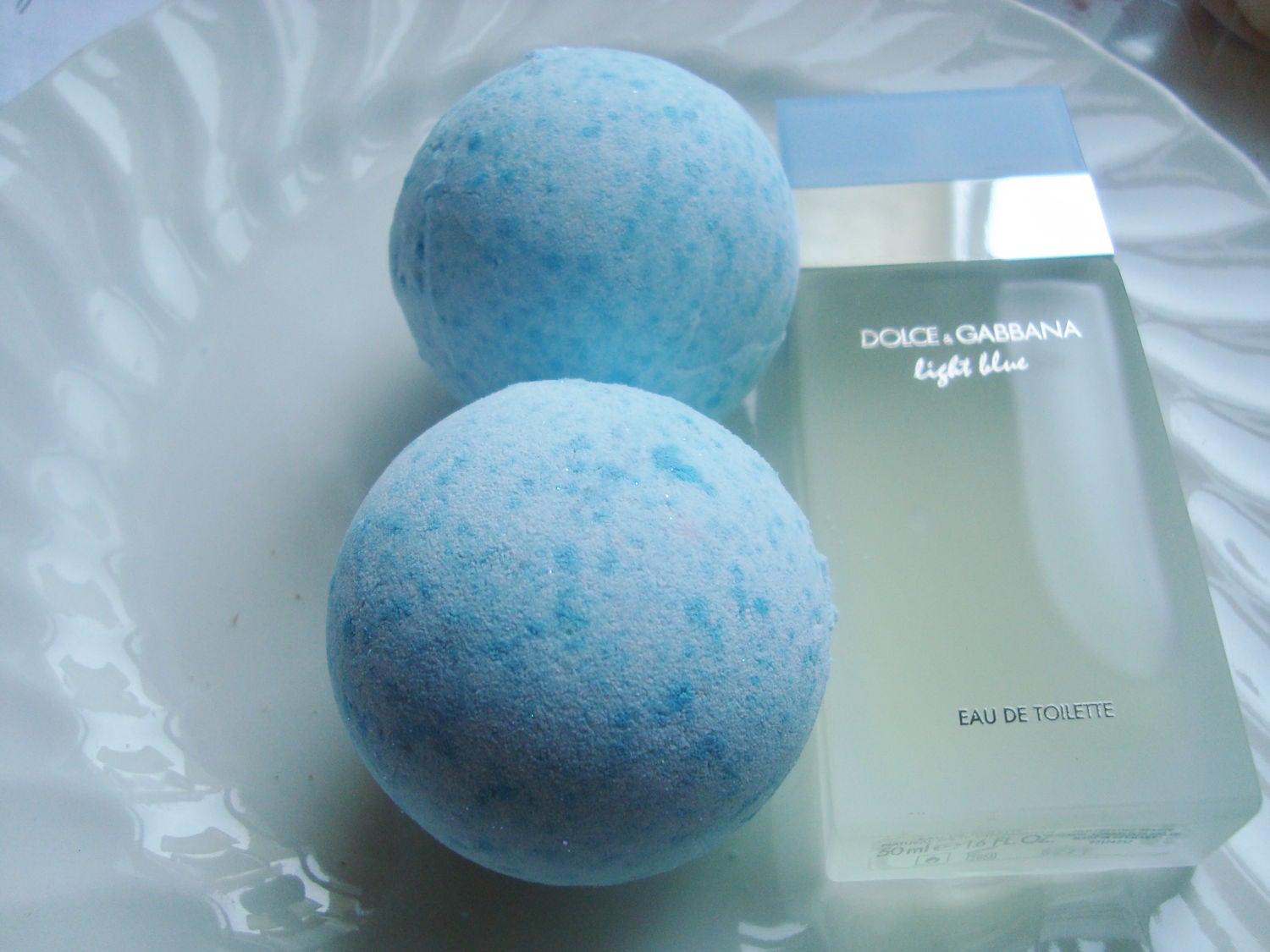 Light Blue Bath Bomb with glitter gift for her female Etsy