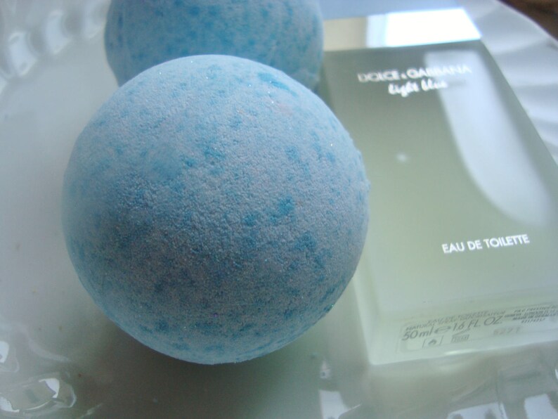 Light Blue Bath Bomb with glitter gift for her female Etsy